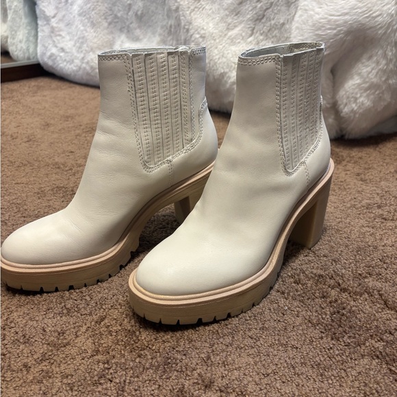Dolce Vita | Cream Leather Booties - Picture 3 of 8